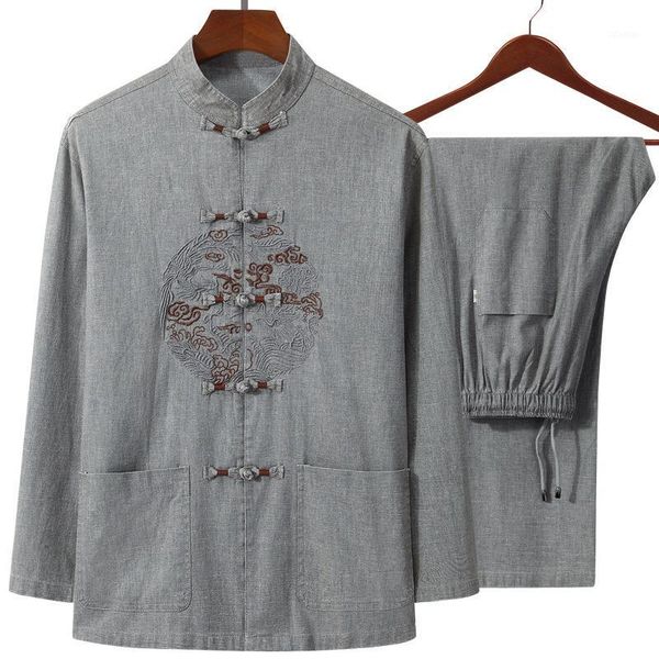men's tracksuits 4xl (long sleeve shirt+pant) 2pcs cotton linen men tai chi suit classic wu shu clothing uniform1, Gray
men's tracksuits 4xl (long sleeve shirt+pant) 2pcs cotton linen men tai chi suit classic wu shu clothing uniform1, Gray