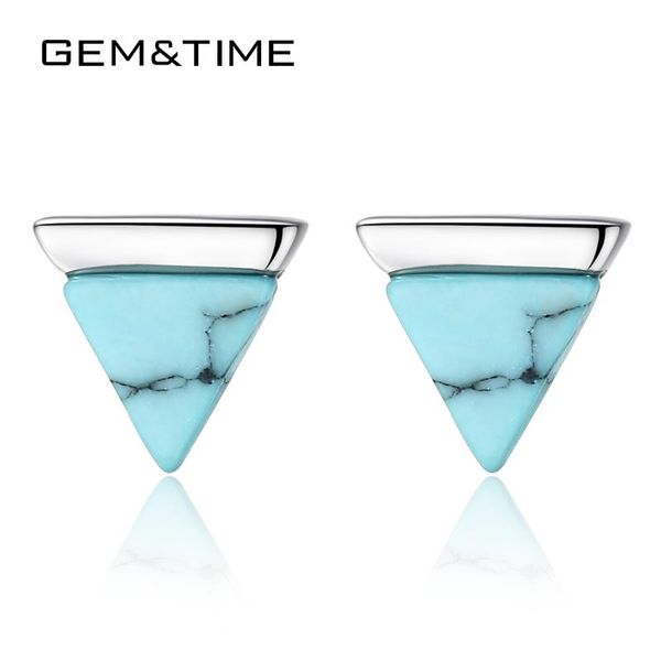 gem&time solid 925 sterling silver triangle natural turquoise stud earrings for women wedding female fine jewelry gift se0288, Golden;silver
gem&time solid 925 sterling silver triangle natural turquoise stud earrings for women wedding female fine jewelry gift se0288, Golden;silver