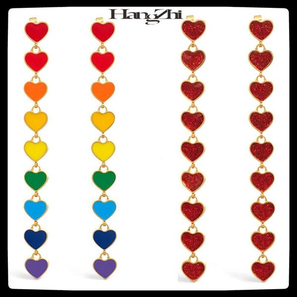 HANGZHI 2021 New Simple s925 Red Rainbow Love Peach Heart Long Tassel Design Pendant Drop Earrings For Women Girls Party Jewelry, Silver
HANGZHI 2021 New Simple s925 Red Rainbow Love Peach Heart Long Tassel Design Pendant Drop Earrings For Women Girls Party Jewelry, Silver