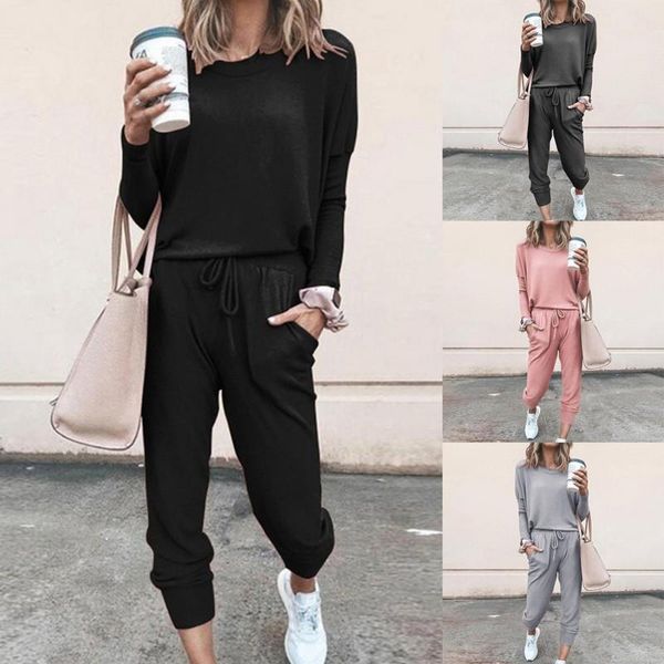 new european and american women's loose solid color long-sleeved casual suit women two piece sets tracksuit sweatsuit, Gray
new european and american women's loose solid color long-sleeved casual suit women two piece sets tracksuit sweatsuit, Gray