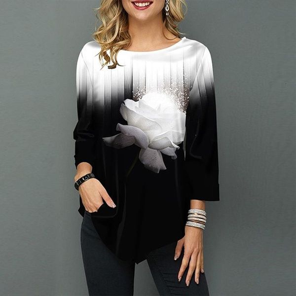 new spring summer t shirt women casual t shirt gradient print o neck t shirt flower print, White
new spring summer t shirt women casual t shirt gradient print o neck t shirt flower print, White