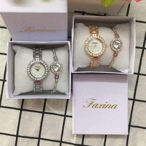 women's fasina fashion watch diamond bracelet inlaid two piece set of versatile steel band quartz watch, Slivery;brown
women's fasina fashion watch diamond bracelet inlaid two piece set of versatile steel band quartz watch, Slivery;brown