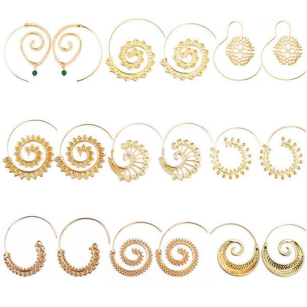 new bohemian ethnic round swirl earrings earring for women gold color geometric earrings style statement jewe jlldaw, Black
new bohemian ethnic round swirl earrings earring for women gold color geometric earrings style statement jewe jlldaw, Black