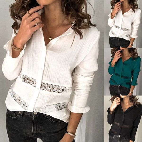 fashion plus size blouse shirt lace hollow casual summer ladies buttons loose female women long sleeve shirt blusas, White
fashion plus size blouse shirt lace hollow casual summer ladies buttons loose female women long sleeve shirt blusas, White