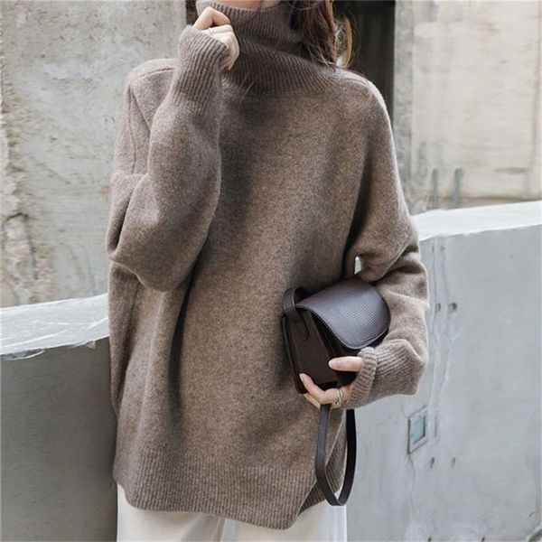 new women's high neck loose wool sweater sweater pullover thick knitted cashmere sweater outer wear base large size warm 201221, White;black
new women's high neck loose wool sweater sweater pullover thick knitted cashmere sweater outer wear base large size warm 201221, White;black