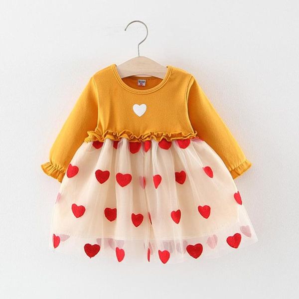girl's dresses toddler baby kids girls princess ruched tulle patchwork love heart print long sleeve clothes for costume z13$, Red;yellow
girl's dresses toddler baby kids girls princess ruched tulle patchwork love heart print long sleeve clothes for costume z13$, Red;yellow