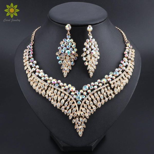 wedding jewelry ab color crystal rhinestones necklace earrings for bride jewelry sets women set, Silver
wedding jewelry ab color crystal rhinestones necklace earrings for bride jewelry sets women set, Silver