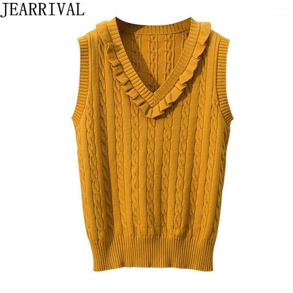 2017 new women knitted sweater autumn winter fashion v-neck ruffles sleeveless pullovers knitting vest jumper pull femme1, Black;white
2017 new women knitted sweater autumn winter fashion v-neck ruffles sleeveless pullovers knitting vest jumper pull femme1, Black;white