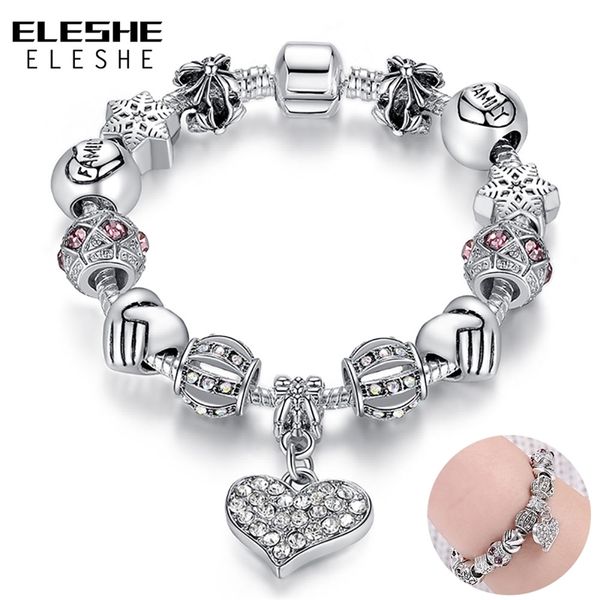 eleshe fashion silver color charms bracelet bangle for women crystal love heart bead fit brand bracelets jewelry pulseras mujer y200730, Black
eleshe fashion silver color charms bracelet bangle for women crystal love heart bead fit brand bracelets jewelry pulseras mujer y200730, Black