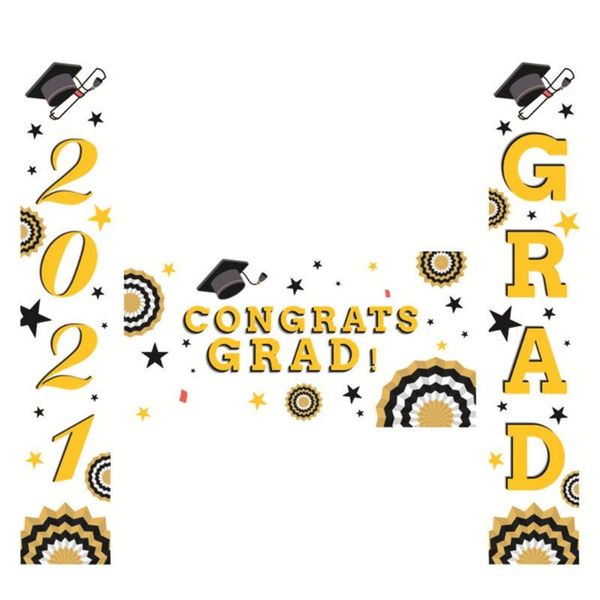 3pcs/set 2021 graduation season couplet banner creative graduation ceremony decoration door party banner flag
3pcs/set 2021 graduation season couplet banner creative graduation ceremony decoration door party banner flag