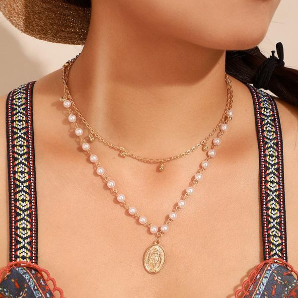 Brling New 2020 Fashion ins vintage Chain Pendant Choker Pearl Jesus geometric multi-layer Necklace for women Girls Gifts Party, Golden;silver
Brling New 2020 Fashion ins vintage Chain Pendant Choker Pearl Jesus geometric multi-layer Necklace for women Girls Gifts Party, Golden;silver