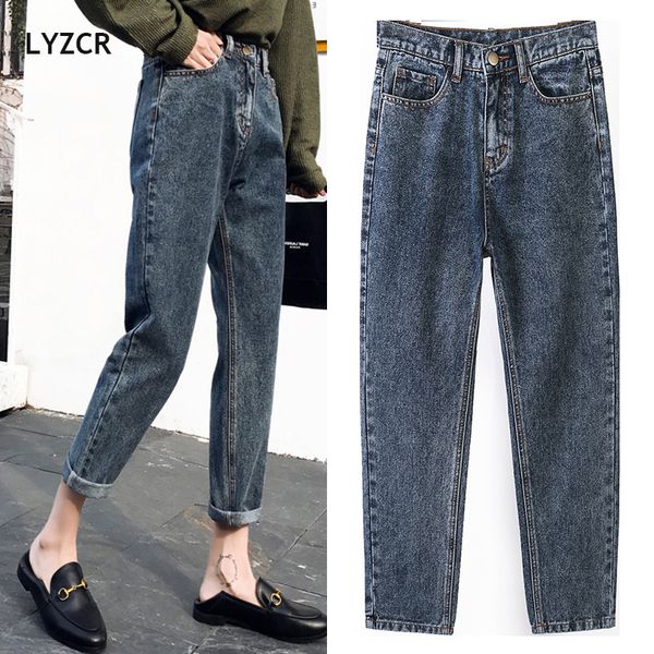 lyzcr vintage boyfriends harem jeans women spring loose high waist jeans woman denim pencil trousers mom jeans mujer cotton lj200810, Blue
lyzcr vintage boyfriends harem jeans women spring loose high waist jeans woman denim pencil trousers mom jeans mujer cotton lj200810, Blue