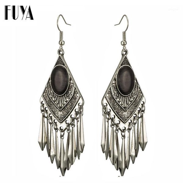 dangle & chandelier black cat's eye stone earrings for women bohemia metal leaves leaf long tassel earring boho vintage earing bijoux j, Silver
dangle & chandelier black cat's eye stone earrings for women bohemia metal leaves leaf long tassel earring boho vintage earing bijoux j, Silver