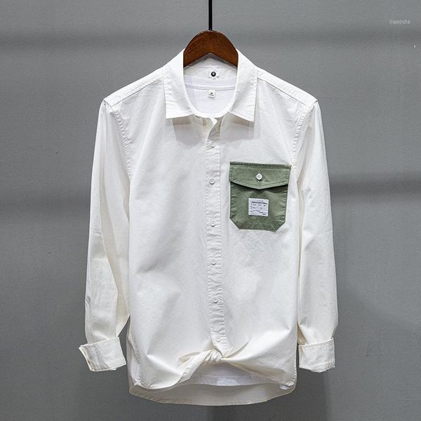 spring autumn fashion men loose casual pocket patchwork chic shirt japan harajuku simple lapel blouse male student handsome 1, White;black
spring autumn fashion men loose casual pocket patchwork chic shirt japan harajuku simple lapel blouse male student handsome 1, White;black