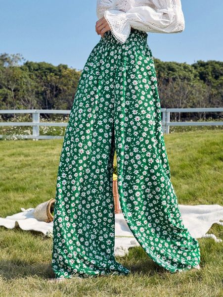paperbag waist ditsy floral print wide leg pants p2n3#, Black;white
paperbag waist ditsy floral print wide leg pants p2n3#, Black;white