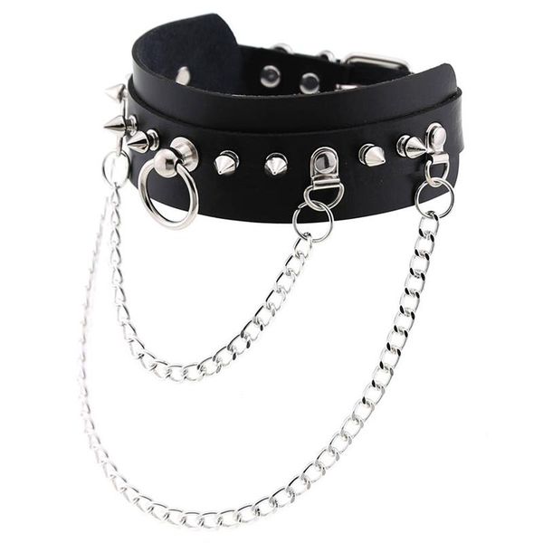 chokers harajuku punk black spike rivets choker necklace pu leather anime necklaces women collar bondage rock gothic, Golden;silver
chokers harajuku punk black spike rivets choker necklace pu leather anime necklaces women collar bondage rock gothic, Golden;silver
