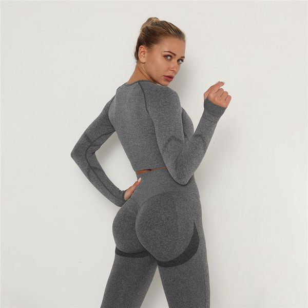 2 pcs suit tummy control suits high stretch yoga leggings fitness sports shirt training sets gym wear c0122, Gray
2 pcs suit tummy control suits high stretch yoga leggings fitness sports shirt training sets gym wear c0122, Gray