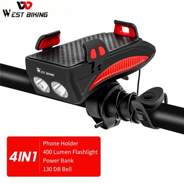 west biking road bicycle light led rechargeable phone racks cycling headlight horn 4 in 1 mountain bike handlebar light m288
west biking road bicycle light led rechargeable phone racks cycling headlight horn 4 in 1 mountain bike handlebar light m288