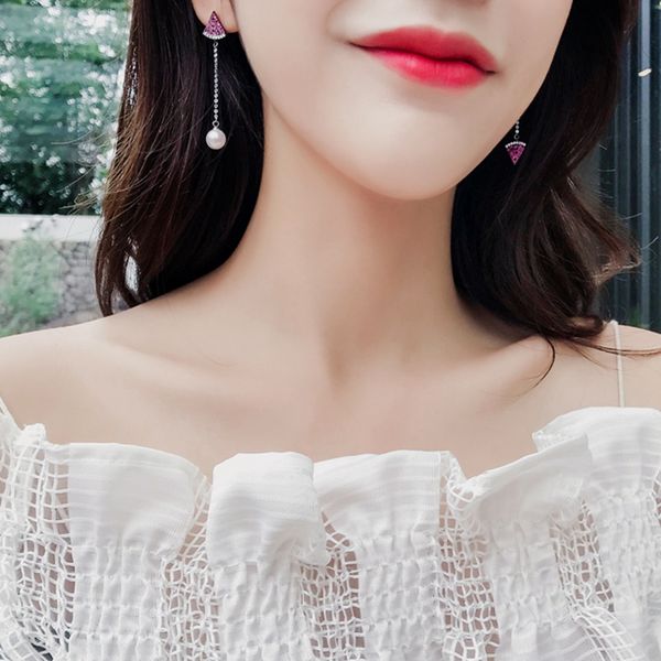 new trendy 925 sterling silver charm dangle earring with rainbow cz watermelon pearl chain earrings for women wedding jewelry, Golden;silver
new trendy 925 sterling silver charm dangle earring with rainbow cz watermelon pearl chain earrings for women wedding jewelry, Golden;silver