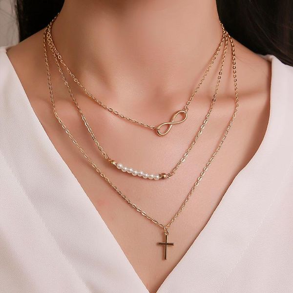 chokers 2021 fashion jewelry chokre necklace 8-character pearl multi-layer cross pendant necklaces clavicle chain collar, Golden;silver
chokers 2021 fashion jewelry chokre necklace 8-character pearl multi-layer cross pendant necklaces clavicle chain collar, Golden;silver