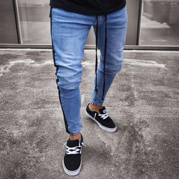 men's jeans fashion skinny men ripped hole denim pants stretch trousers male autumn straight streetwear pencil, Blue
men's jeans fashion skinny men ripped hole denim pants stretch trousers male autumn straight streetwear pencil, Blue