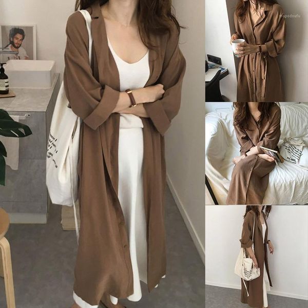 women streetwear fashion casual blouse shirt dress coat loose lapel lady long sleeve solid color outerwear new arrival autumn d81, Tan;black
women streetwear fashion casual blouse shirt dress coat loose lapel lady long sleeve solid color outerwear new arrival autumn d81, Tan;black