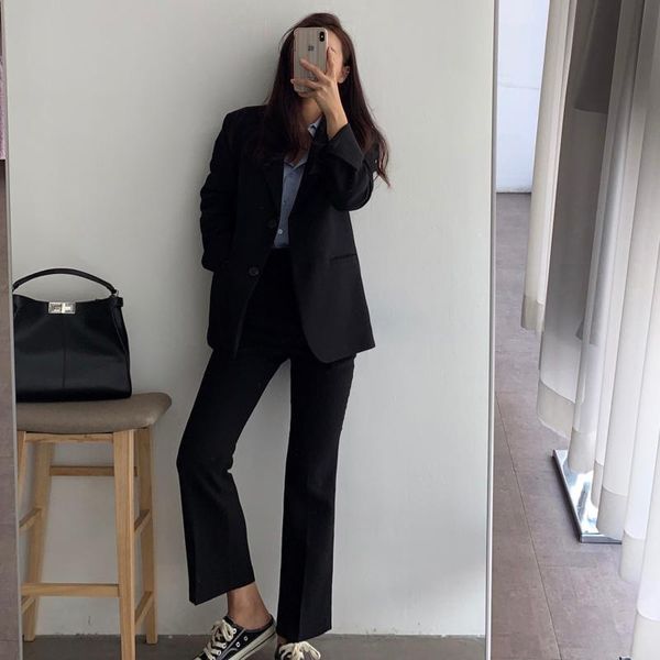 women's two piece pants korean slim black suit loose women office trousers womens suits 2 pieces elegant evening conjuntos clothing eg5, White
women's two piece pants korean slim black suit loose women office trousers womens suits 2 pieces elegant evening conjuntos clothing eg5, White