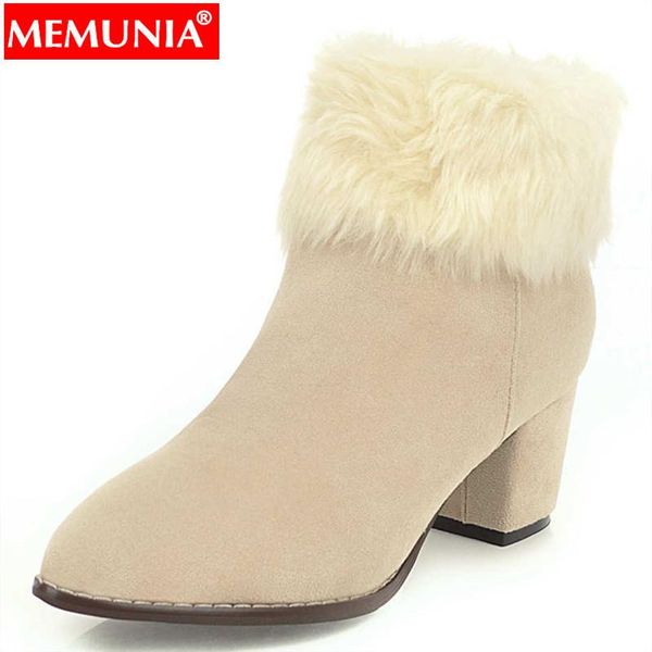 boots memunia large size 34-45 fashion ankle round toe zip faux fur autumn winter thick high heels ladies prom 2021, Black
boots memunia large size 34-45 fashion ankle round toe zip faux fur autumn winter thick high heels ladies prom 2021, Black