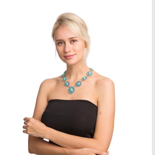 pendant necklaces collar for women multiple layers necklace vintage jewelry imitationturquoise statement round flowers, Silver
pendant necklaces collar for women multiple layers necklace vintage jewelry imitationturquoise statement round flowers, Silver