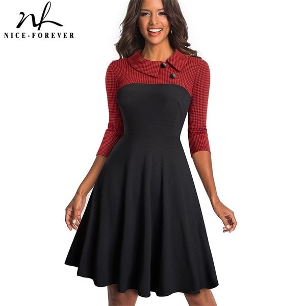 nice-forever women vintage turn-down collar pinup button vestidos a-line business party flare swing female dress a136 201027, Black;gray
nice-forever women vintage turn-down collar pinup button vestidos a-line business party flare swing female dress a136 201027, Black;gray