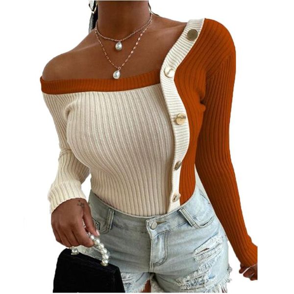 knitted long-sleeved pullover women's fall/winter fashion self-cultivation stitching button threaded street women, White;black
knitted long-sleeved pullover women's fall/winter fashion self-cultivation stitching button threaded street women, White;black