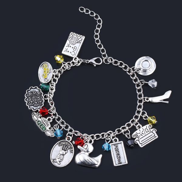 tv show friends charms bracelet central perk coffee time pendant bangles bracelets for women men jewelry gift, Golden;silver 
tv show friends charms bracelet central perk coffee time pendant bangles bracelets for women men jewelry gift, Golden;silver