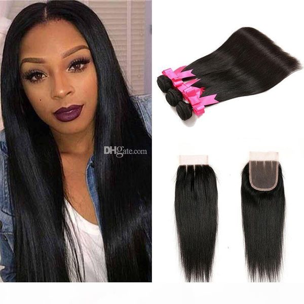 brazilian straight virgin hair weaves 3 bundles with lace closures unprocessed malaysian peruvian brazilian remy human hair vendors, Black
brazilian straight virgin hair weaves 3 bundles with lace closures unprocessed malaysian peruvian brazilian remy human hair vendors, Black