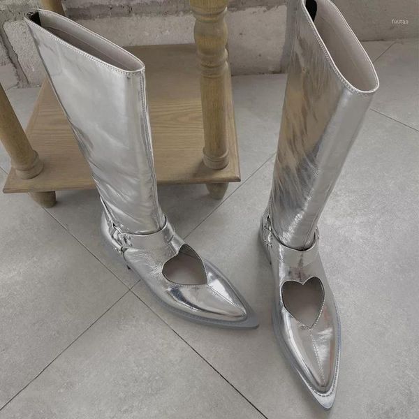 silver women's knee high boots low heels heart hollow out pointed toe shoes knight stylish m201, Black
silver women's knee high boots low heels heart hollow out pointed toe shoes knight stylish m201, Black