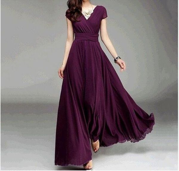 2019 chiffon women summer dress short sleeve v neck elegant backless evening party long dresses female vestido largo, Black;gray 
2019 chiffon women summer dress short sleeve v neck elegant backless evening party long dresses female vestido largo, Black;gray
