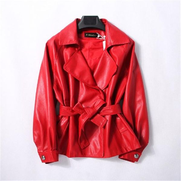 red pu leather brand leather women's jackets sashes waterproof fake cardigan female 2020 new fashion thin jacket ds50895, Black
red pu leather brand leather women's jackets sashes waterproof fake cardigan female 2020 new fashion thin jacket ds50895, Black