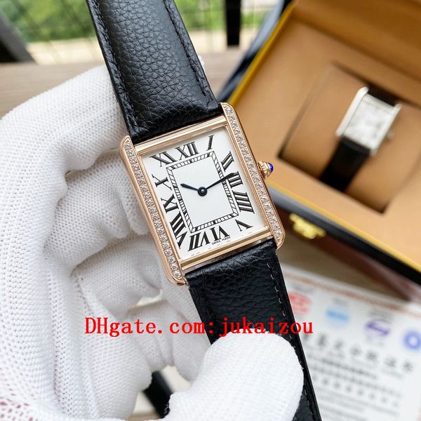 2020 Classic Tank Solo Quartz Watches Joker Leather Wristwatches Square Watch 27*34mm Tw Factory D3121