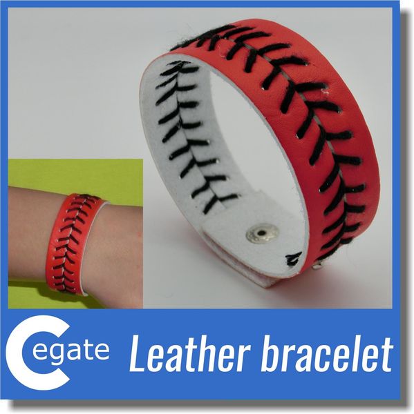 red leather baseball or softball sport with stitching and snap closure sports jewelry bracelet
red leather baseball or softball sport with stitching and snap closure sports jewelry bracelet