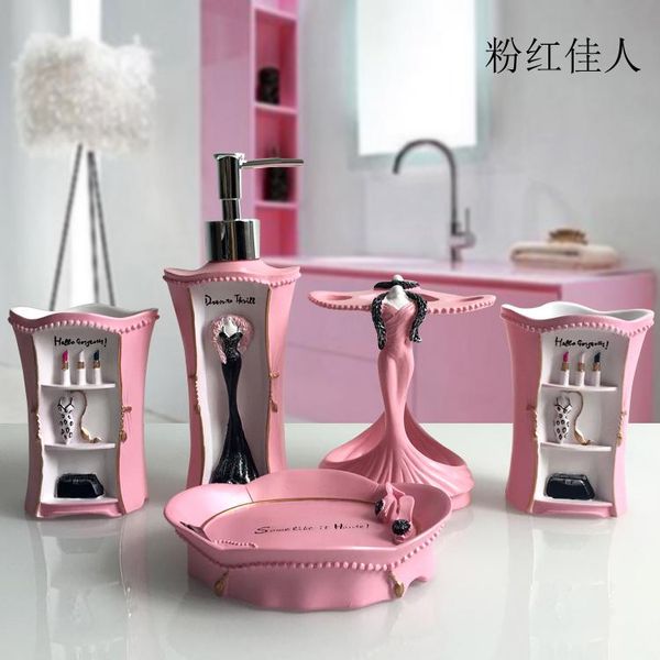 bath accessory set the european wedding gift bathroom resin of five pieces toiletries kit accessories 
bath accessory set the european wedding gift bathroom resin of five pieces toiletries kit accessories