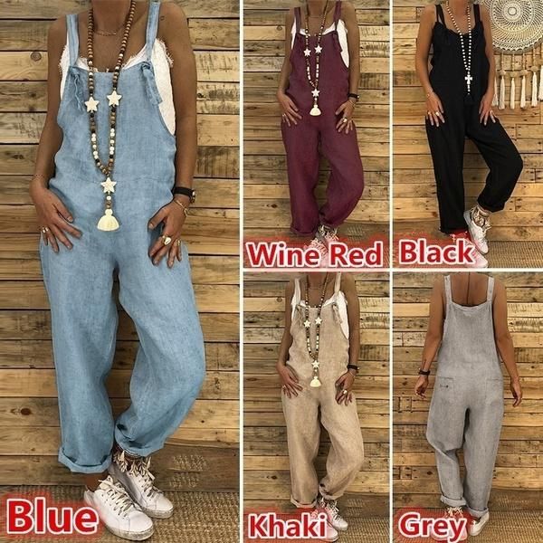 women's jumpsuits & rompers women fashion casual solid color spring and summer strap long pants vintage overalls 5 colors, Black;white
women's jumpsuits & rompers women fashion casual solid color spring and summer strap long pants vintage overalls 5 colors, Black;white