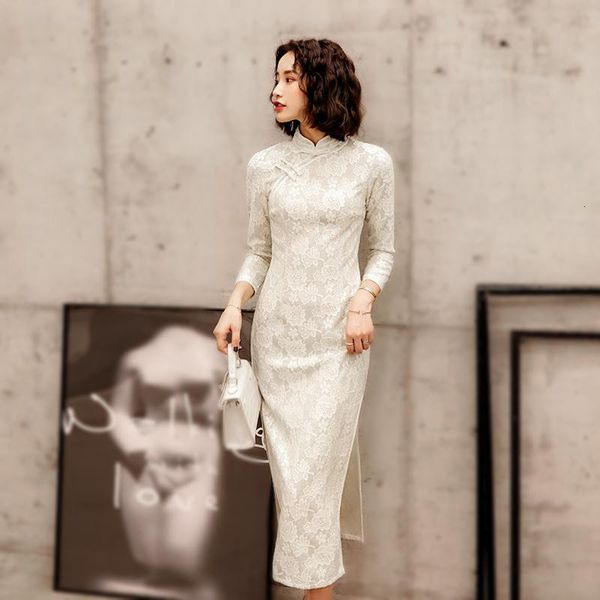 ethnic clothing sheng coco white lace cheongsam dresses toast annual meeting long sleeve chinese wedding fabric, Red
ethnic clothing sheng coco white lace cheongsam dresses toast annual meeting long sleeve chinese wedding fabric, Red