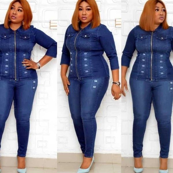 casual jeans suit two piece set women denim set 4xl o-neck zipper long pencil pants tracksuit outfits xl-4xl vestidos1, Gray
casual jeans suit two piece set women denim set 4xl o-neck zipper long pencil pants tracksuit outfits xl-4xl vestidos1, Gray