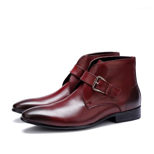boots men's dress ankle wedding oxfords pointed toe genuine leather chakku buckle shoes 2021 1, Black
boots men's dress ankle wedding oxfords pointed toe genuine leather chakku buckle shoes 2021 1, Black