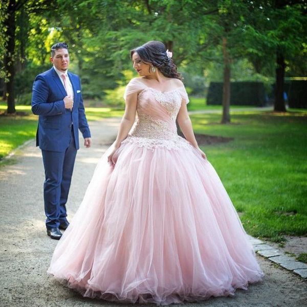 sheer tulle off shoulder puffy wedding dresses 2021 lace applique ruched plus size vestidos de fiesta long floor bride gowns, White
sheer tulle off shoulder puffy wedding dresses 2021 lace applique ruched plus size vestidos de fiesta long floor bride gowns, White
