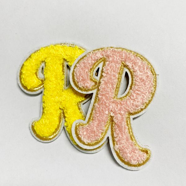 chenille embroidery letter patch a to z 27 pcs heart shape towel applique set iron on sew on gold custom name patches for clothing jacket, Black