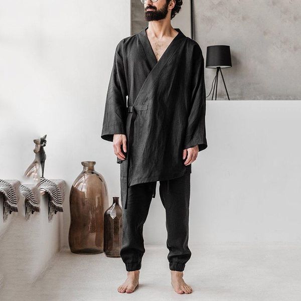 men's tracksuits incerun men sets solid color long sleeve v neck kimono elastic waist pants 2 pieces man vintage lace up suit streetwe, Gray
men's tracksuits incerun men sets solid color long sleeve v neck kimono elastic waist pants 2 pieces man vintage lace up suit streetwe, Gray