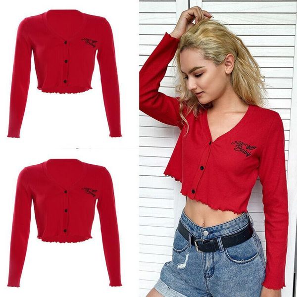 women's knits & tees women´s embroidered long sleeve v neck crop sweater red autumn ly ladies letters cardigans knitted sweaters1, White
women's knits & tees women´s embroidered long sleeve v neck crop sweater red autumn ly ladies letters cardigans knitted sweaters1, White