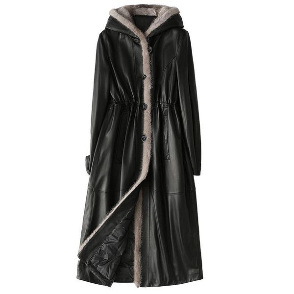 women's wool & blends plus size 100% sheep skin 2021 genuine leather jacket hooded down coat thicken winter fashion real fur collar, Black
women's wool & blends plus size 100% sheep skin 2021 genuine leather jacket hooded down coat thicken winter fashion real fur collar, Black