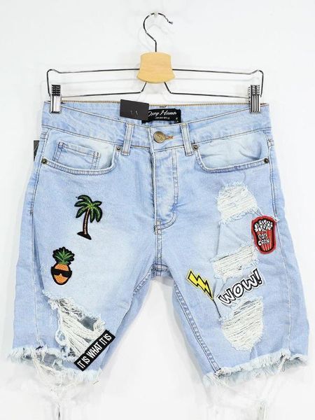 ice blue skinny fit sticker splicing denim shorts1
ice blue skinny fit sticker splicing denim shorts1
