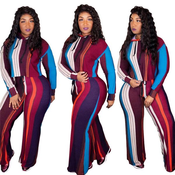 fashion striped hooded long-sleeved sweater hooded sports casual 2 piece pants suits, White
fashion striped hooded long-sleeved sweater hooded sports casual 2 piece pants suits, White